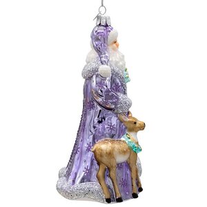 Стеклянная елочная игрушка Дед Мороз - Прогулка по лесу Стельвио 18 см Kurts Adler фото 2