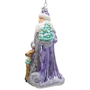 Стеклянная елочная игрушка Дед Мороз - Прогулка по лесу Стельвио 18 см Kurts Adler фото 5