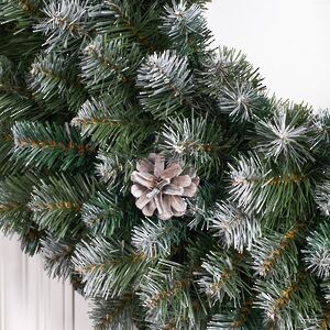 Венок Императорский Заснеженный 60 см с шишками, ПВХ Царь Елка фото 3