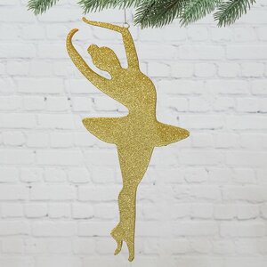 Игрушка для уличной елки Балерина 30 см золотая, пеноплекс МанузинЪ фото 1