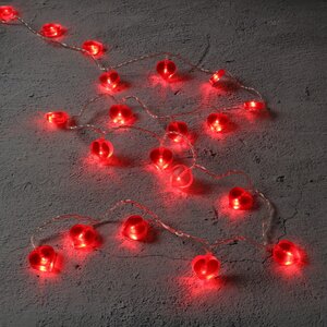 Электрогирлянда Сердечки 20 красных микроламп 2 м, прозрачный ПВХ, IP20 Snowhouse фото 6