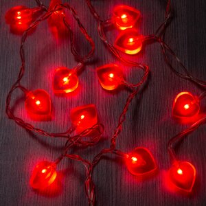 Электрогирлянда Сердечки 20 красных микроламп 2 м, прозрачный ПВХ, IP20 Snowhouse фото 5
