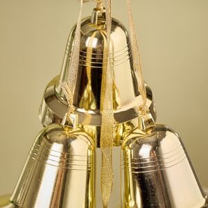 Гирлянда из колокольчиков с бантом 45 см золотая Snowhouse фото 3