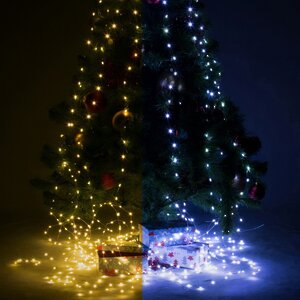 Гирлянда Лучи Росы 12*3 м, 720 теплых/холодных белых микро LED ламп, серебряная проволока, контроллер, IP44 Snowhouse фото 15