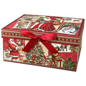 Подарочная коробка Санта и дети прямоугольная 17*12*8 см Mister Christmas фото 2
