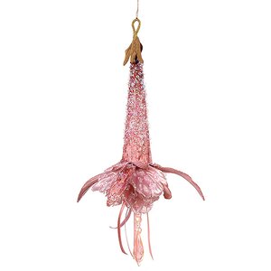 Елочная игрушка цветок Колокольчик Версальский 27 см розовый, подвеска Goodwill фото 1
