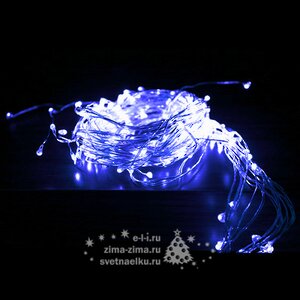 Гирлянда Лучи Росы 20*1.5 м, 350 синих MINILED ламп, серебряная проволока BEAUTY LED фото 1