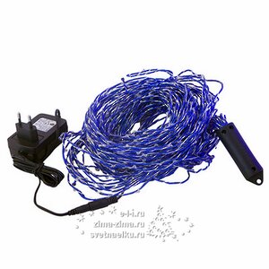 Гирлянда Лучи Росы 15*1.5 м, 200 синих MINILED ламп, проволока - цветной шнур, IP20 BEAUTY LED фото 3