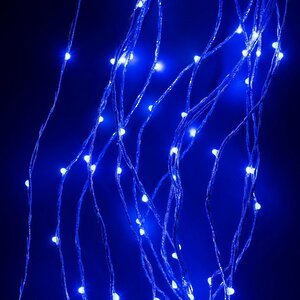 Гирлянда Лучи Росы 15*1.5 м, 200 синих MINILED ламп, проволока - цветной шнур, IP20 BEAUTY LED фото 2
