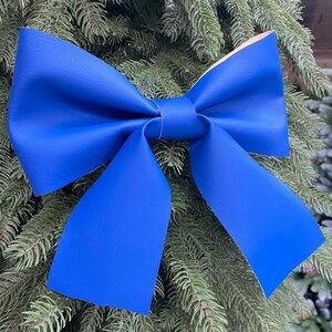 Украшение для уличной елки Бант Нарядный 20 см синий, эко-кожа Winter Deco фото 2