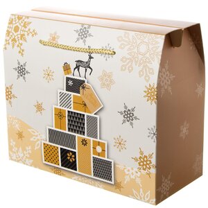 Подарочный пакет-коробка Magic Christmas - Волшебный Олень 28*23 см