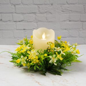 Венок для свечи Жёлтые Лютики 22 см