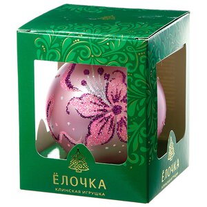 Стеклянный елочный шар Ирис 8 см розовый Фабрика Елочка фото 2