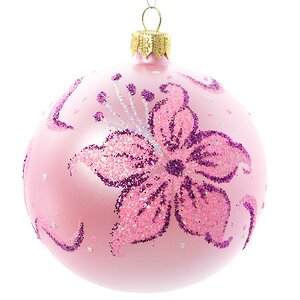 Стеклянный елочный шар Ирис 8 см розовый Фабрика Елочка фото 1