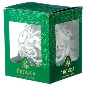 Стеклянный елочный шар Воздушный 8 см Фабрика Елочка фото 2