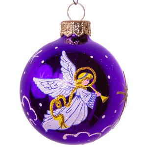 Стеклянный елочный шар Небесный 6 см фиолетовый Фабрика Елочка фото 1