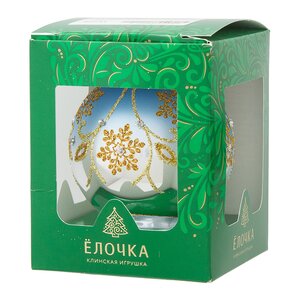 Стеклянный елочный шар Эхо 7 см голубой Фабрика Елочка фото 2