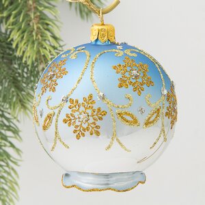 Стеклянный елочный шар Эхо 7 см голубой Фабрика Елочка фото 1