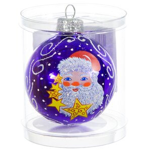 Стеклянный елочный шар Мороз 6 см фиолетовый Фабрика Елочка фото 2
