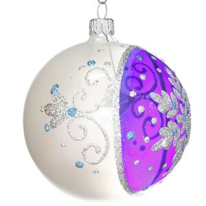 Стеклянный елочный шар Искристый 8 см Фабрика Елочка фото 2