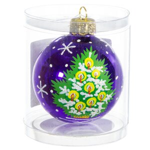 Стеклянный елочный шар Еловый 6 см фиолетовый Фабрика Елочка фото 2