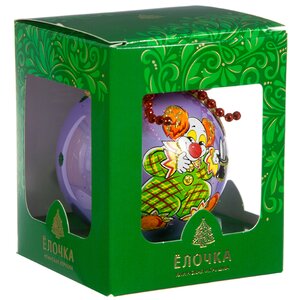 Стеклянный елочный шар Клоун 7 см сиреневый Фабрика Елочка фото 2