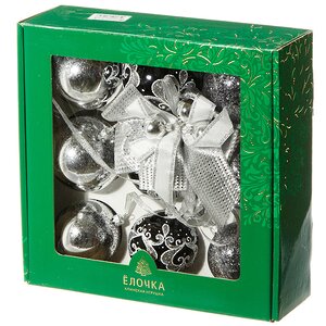 Гирлянда из новогодних шаров Блеск 55 см черная, стекло Фабрика Елочка фото 2