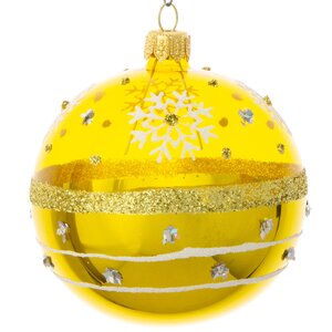 Стеклянный елочный шар Холодок 8 см золотой Фабрика Елочка фото 1