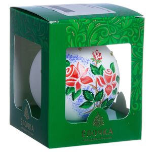 Стеклянный елочный шар Букет 7 см белый Фабрика Елочка фото 2