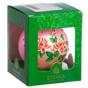 Стеклянный елочный шар Букет 7 см розовый Фабрика Елочка фото 2