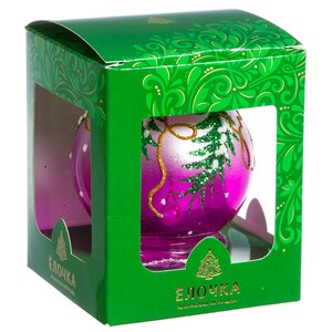 Стеклянная елочная игрушка Колокольчик Еловый 7 см розовый Фабрика Елочка фото 2