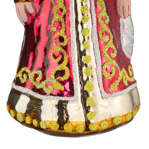 Стеклянная елочная игрушка Фольклор 9.5 см красная, подвеска Фабрика Елочка фото 5