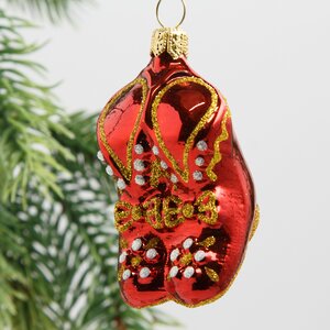 Набор стеклянных елочных игрушек Черевички 7-11 см, 6 шт, подвеска Фабрика Елочка фото 4