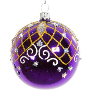 Стеклянный елочный шар Кокетка 7 см фиолетовый Фабрика Елочка фото 1