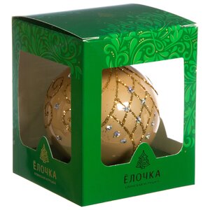 Стеклянный елочный шар Версаль 8 см латте Фабрика Елочка фото 2