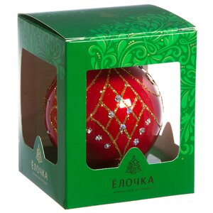 Стеклянный елочный шар Версаль 8 см красный Фабрика Елочка фото 2