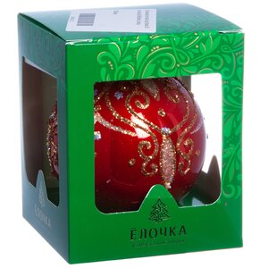 Стеклянный елочный шар Фаина 8 см красный Фабрика Елочка фото 2
