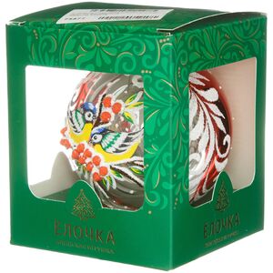 Стеклянный елочный шар Дуэт 9 см красный Фабрика Елочка фото 3