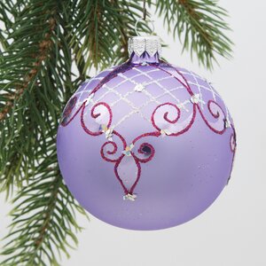 Стеклянный елочный шар Тайна 75 мм фиолетовый