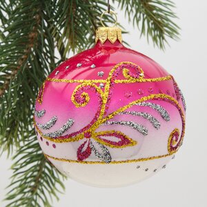 Стеклянный елочный шар Магия 8 см розовый Фабрика Елочка фото 1