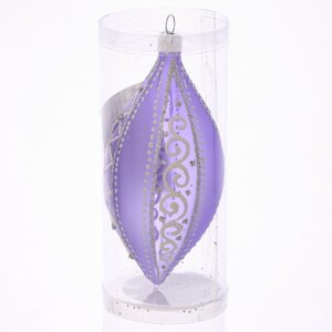 Стеклянная елочная игрушка Кружевница 13 см фиолетовая, подвеска Фабрика Елочка фото 2