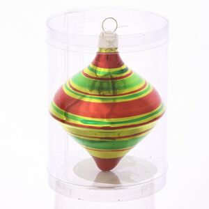 Стеклянная елочная игрушка Волчок 10 см Фабрика Елочка фото 2