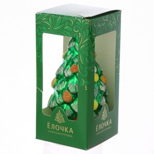 Стеклянная елочная игрушка Ель 11 см, подвеска Фабрика Елочка фото 2