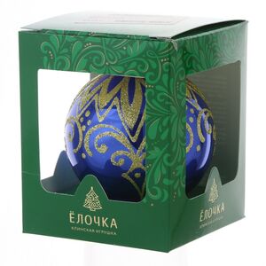 Стеклянный елочный шар Вечерний 8 см синий Фабрика Елочка фото 2
