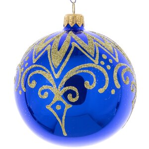 Стеклянный елочный шар Вечерний 8 см синий Фабрика Елочка фото 1