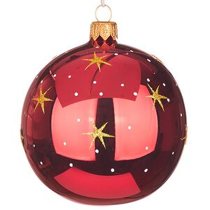 Стеклянный елочный шар Морозный День 9 см красный Фабрика Елочка фото 3