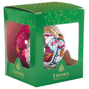 Стеклянный елочный шар Морозный День 9 см красный Фабрика Елочка фото 4