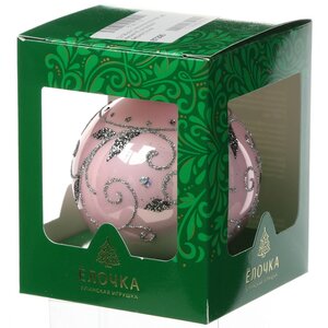 Стеклянный елочный шар Жасмин 8 см розовый Фабрика Елочка фото 2