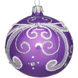 Стеклянный елочный шар Пробуждение 85 мм фиолетовый