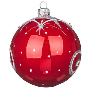 Стеклянный елочный шар Олени 8 см красный Фабрика Елочка фото 3